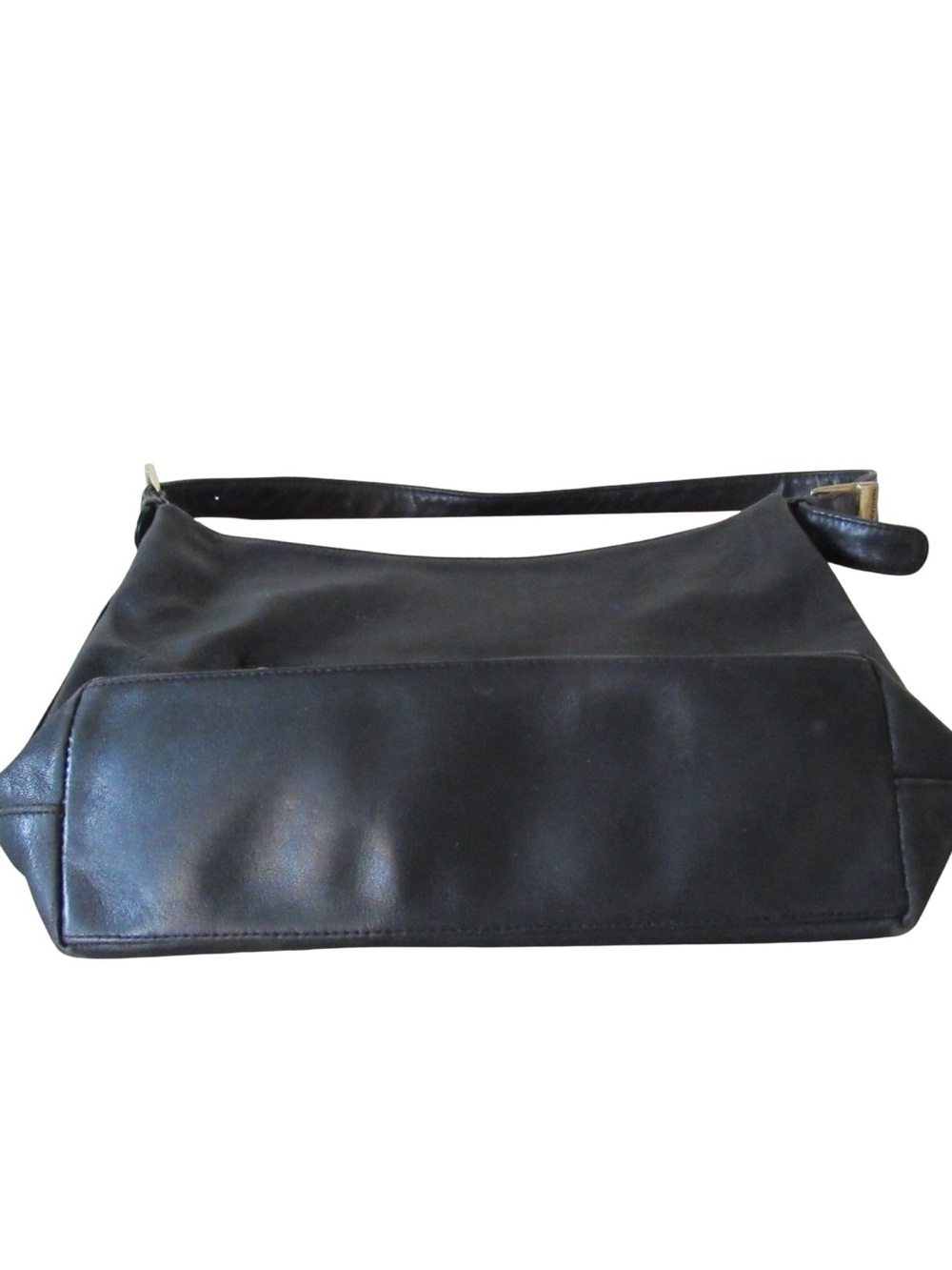 Ralph Lauren Black Leather Shoulder Bag Classic Minimalist Adjustable Strap - Picture 4 of 8